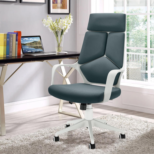 Homrest Office Computer Desk Chair with Wheels and Adjustable Swivel Rolling for Home Office, Gray