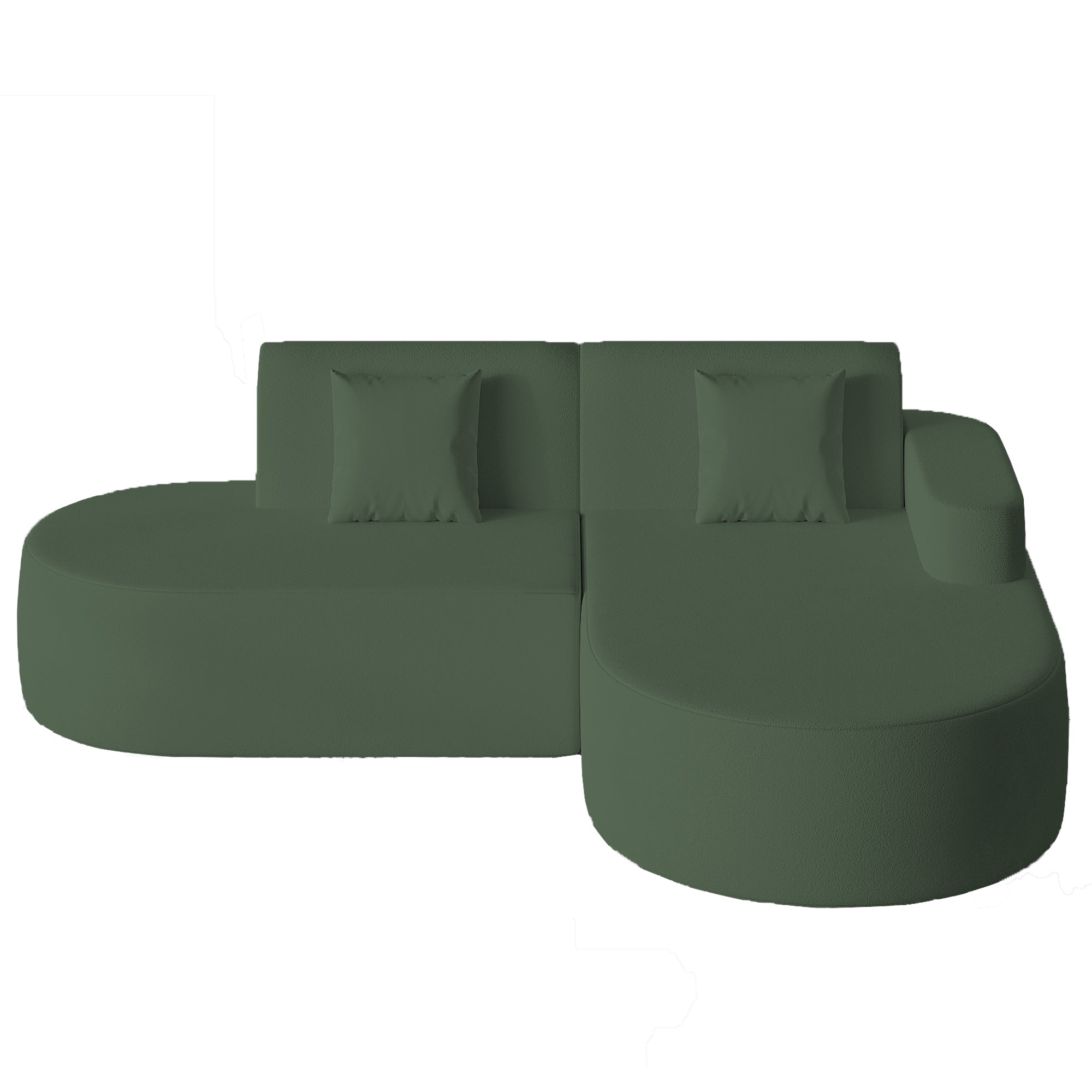 HOMREST Modern L-Shape Sectional Sofa with Chaise Lounge,Boneless L Shape Sofa with Deep Seat, Green