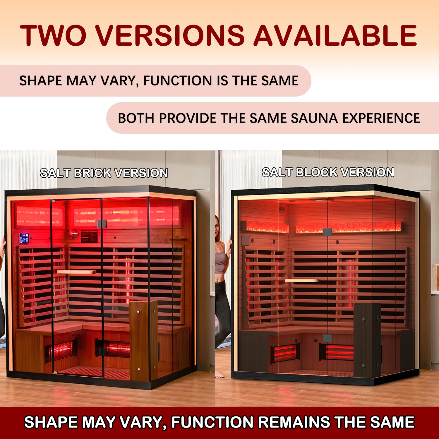 Homrest Full Spectrum Infrared Sauna 6 Person with Himalayan Salt Therapy & Canadian Hemlock