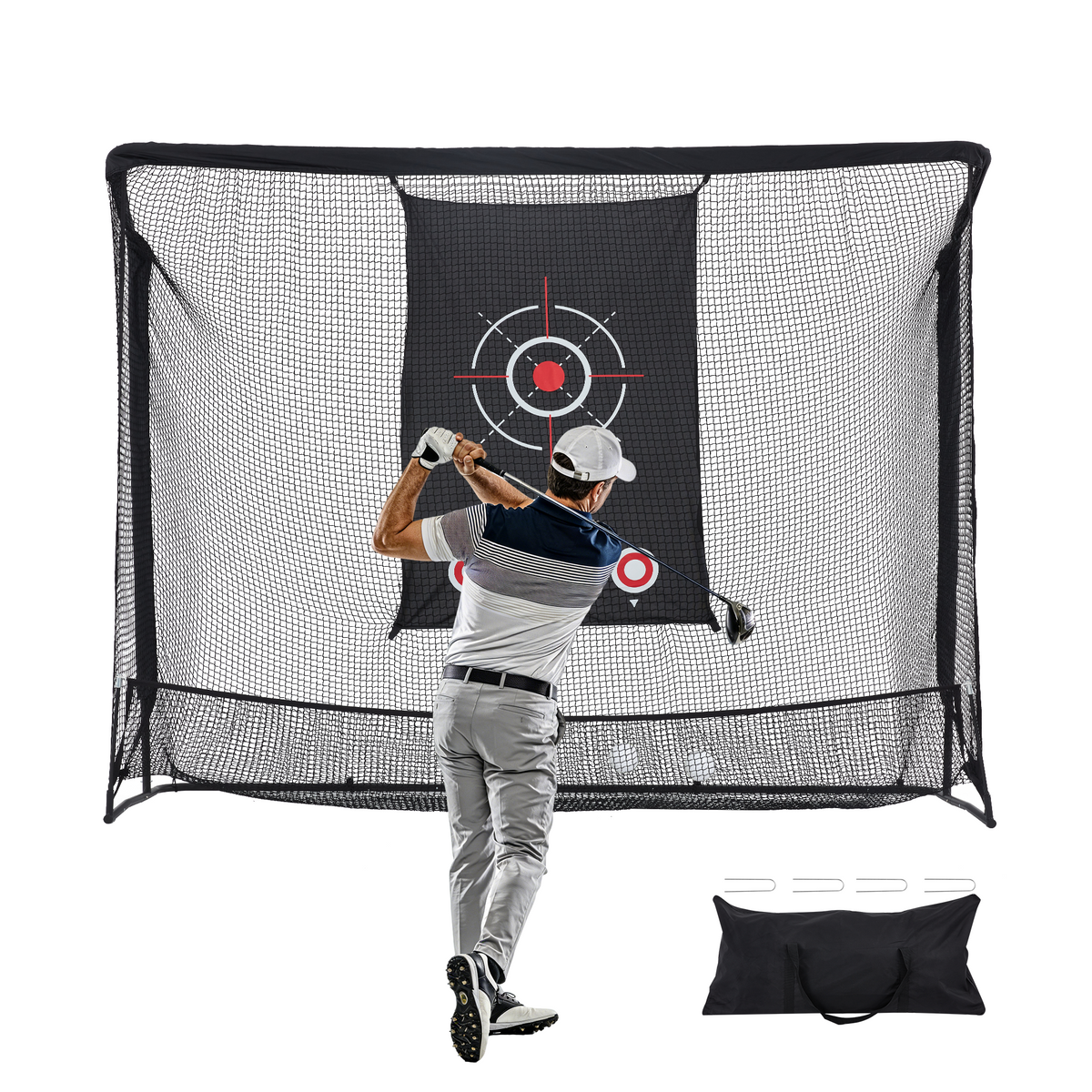 HOMREST 10x7.5ft Golf Practice Hitting Net with Target