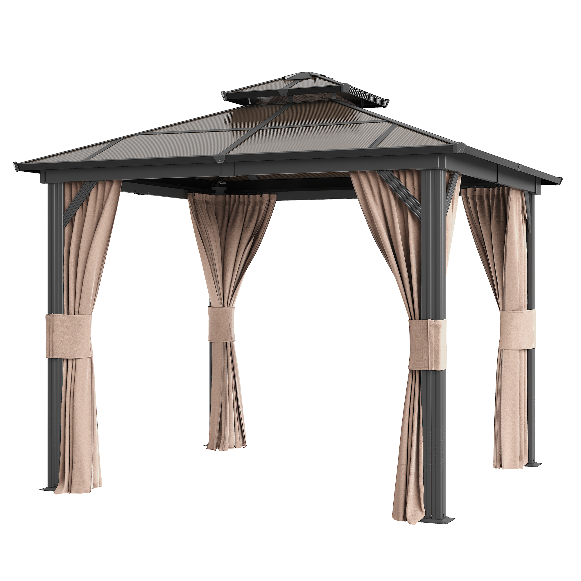 Homrest 10X10 Gazebo with Polycarbonate Double Roof