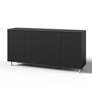 HOMREST 67" 4-Door Sideboard Cabinet Buffet With Adjustable Shelves, Black