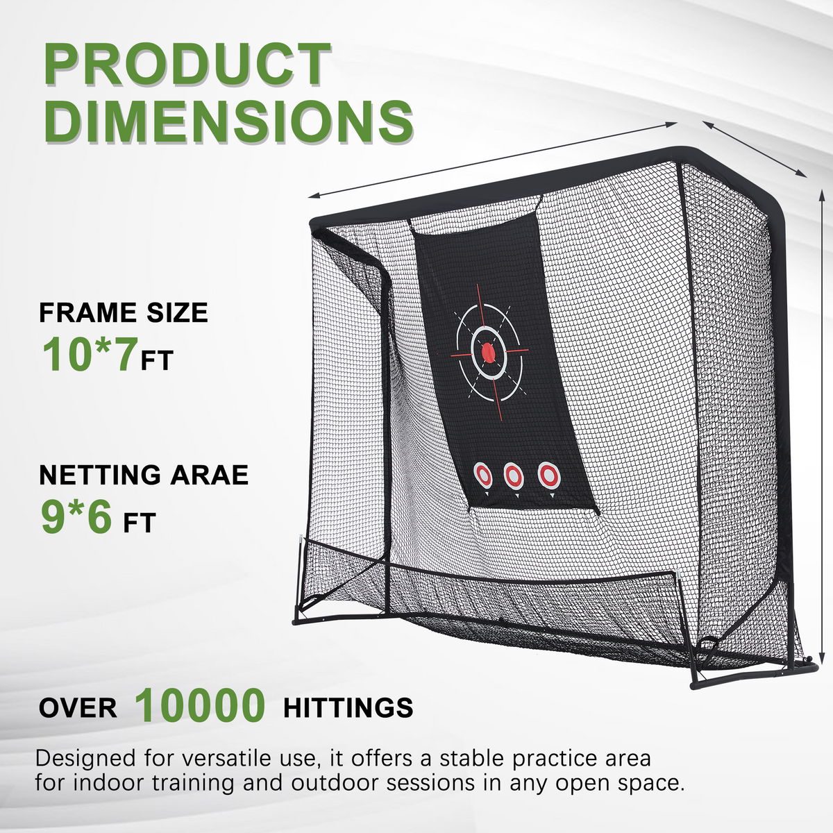 HOMREST 10x7.5ft Golf Practice Hitting Net with Target
