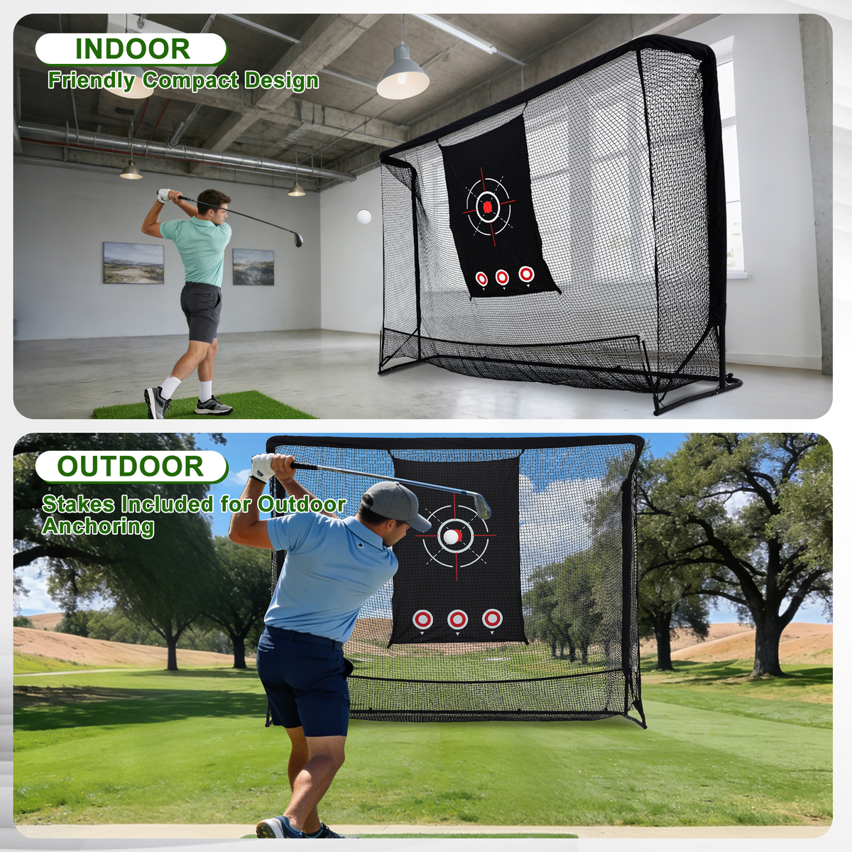 HOMREST 10x7.5ft Golf Practice Hitting Net with Target