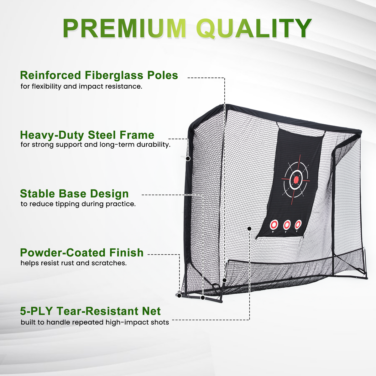 HOMREST 10x7.5ft Golf Practice Hitting Net with Target