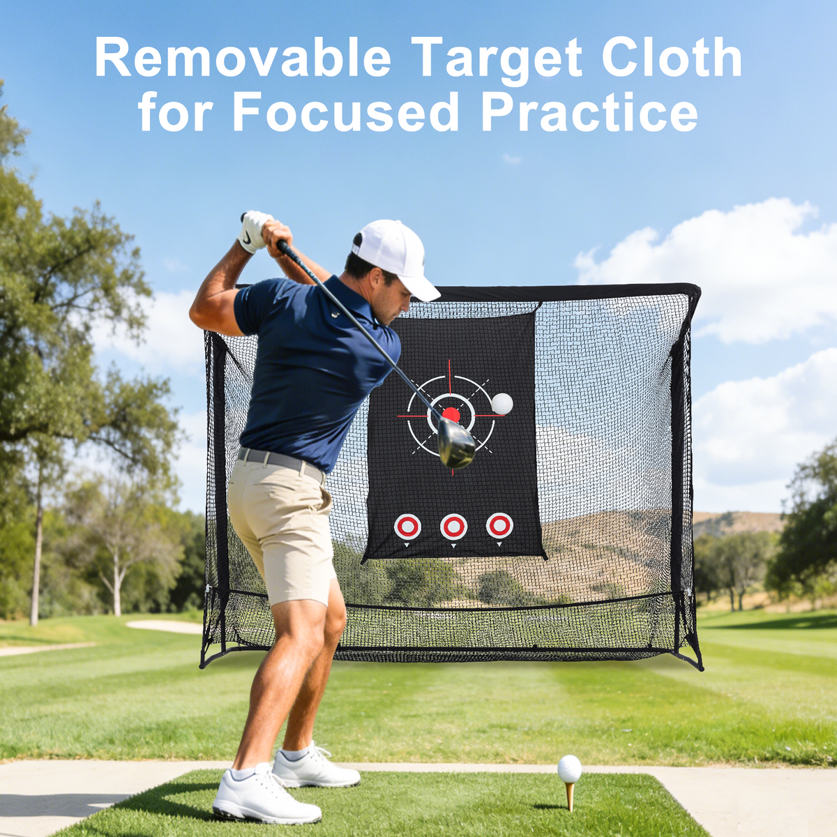 HOMREST 10x7.5ft Golf Practice Hitting Net with Target