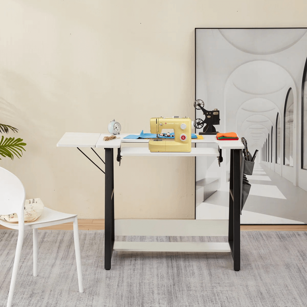 HOMREST 45.5" X 23.6" Sewing Table With Sewing Machine Platform