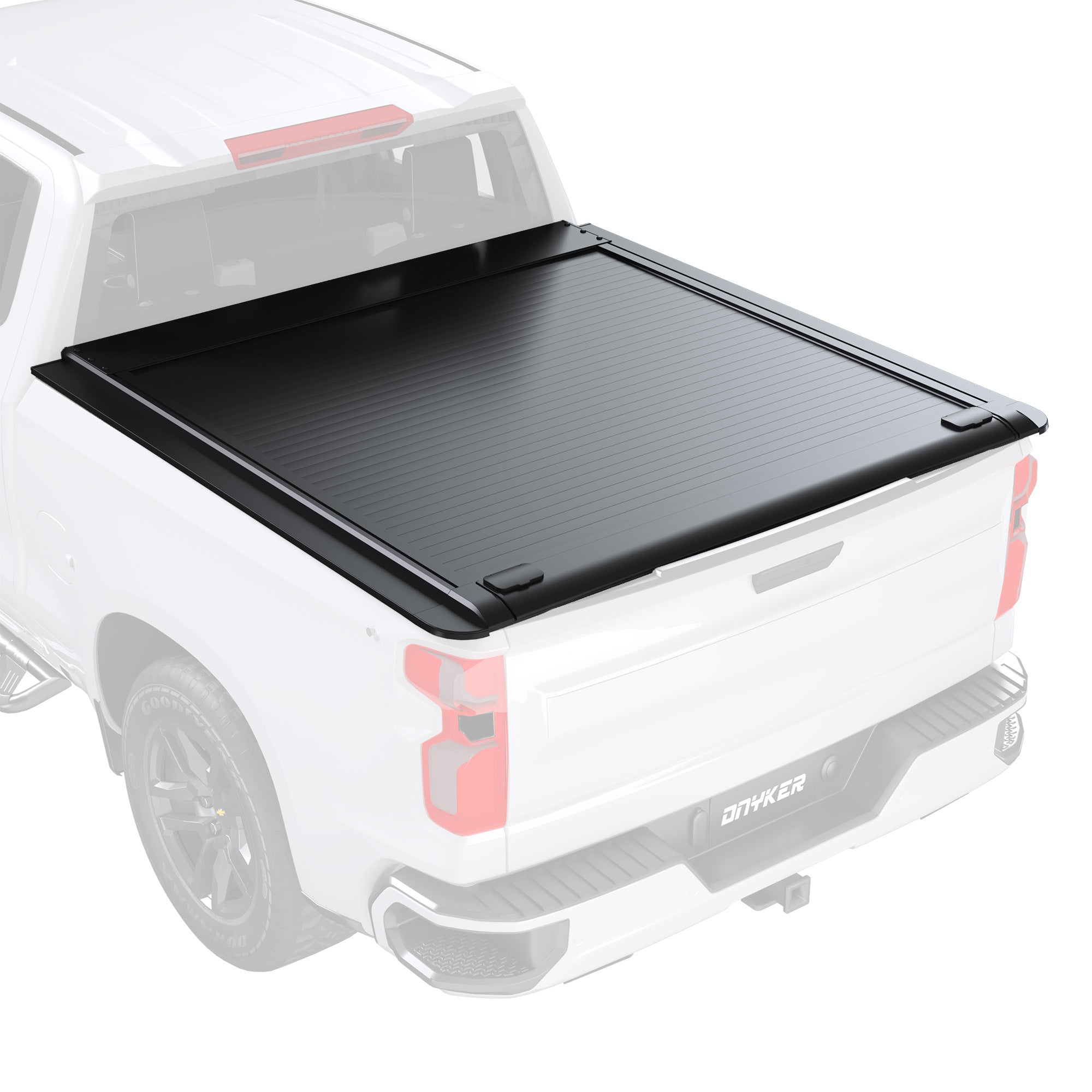 HOMREST Retractable Truck Bed Tonneau Cover for 2015-2026 Chevy Silverado/GMC Sierra 1500 (5'8" /69" Bed) Retractable Hard Truck Bed Cover with Key Lock & LED Light, Aluminum Matte Black