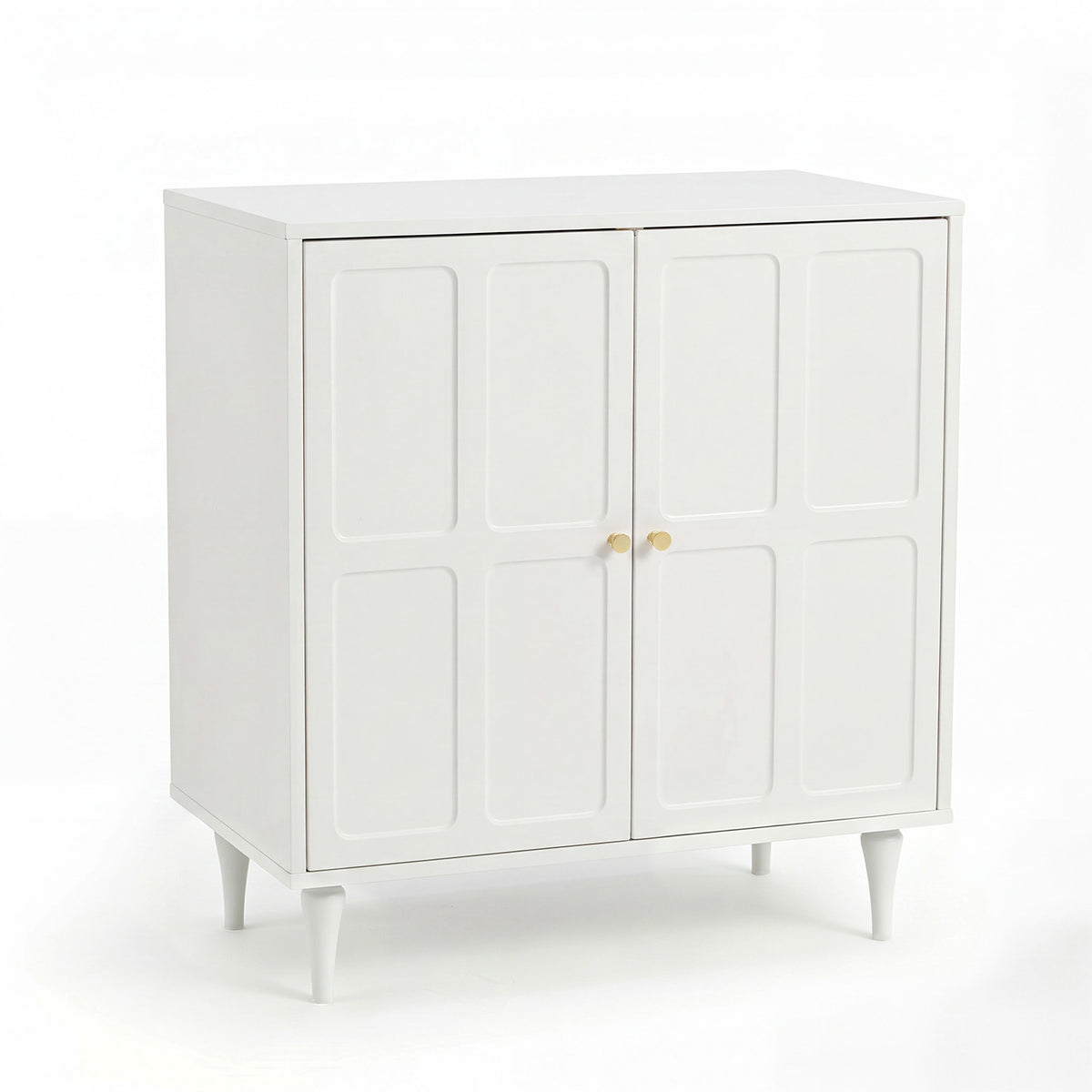 HOMREST Storage Cabinet with 2 Doors and Adjustable Shelves, Sideboard, White