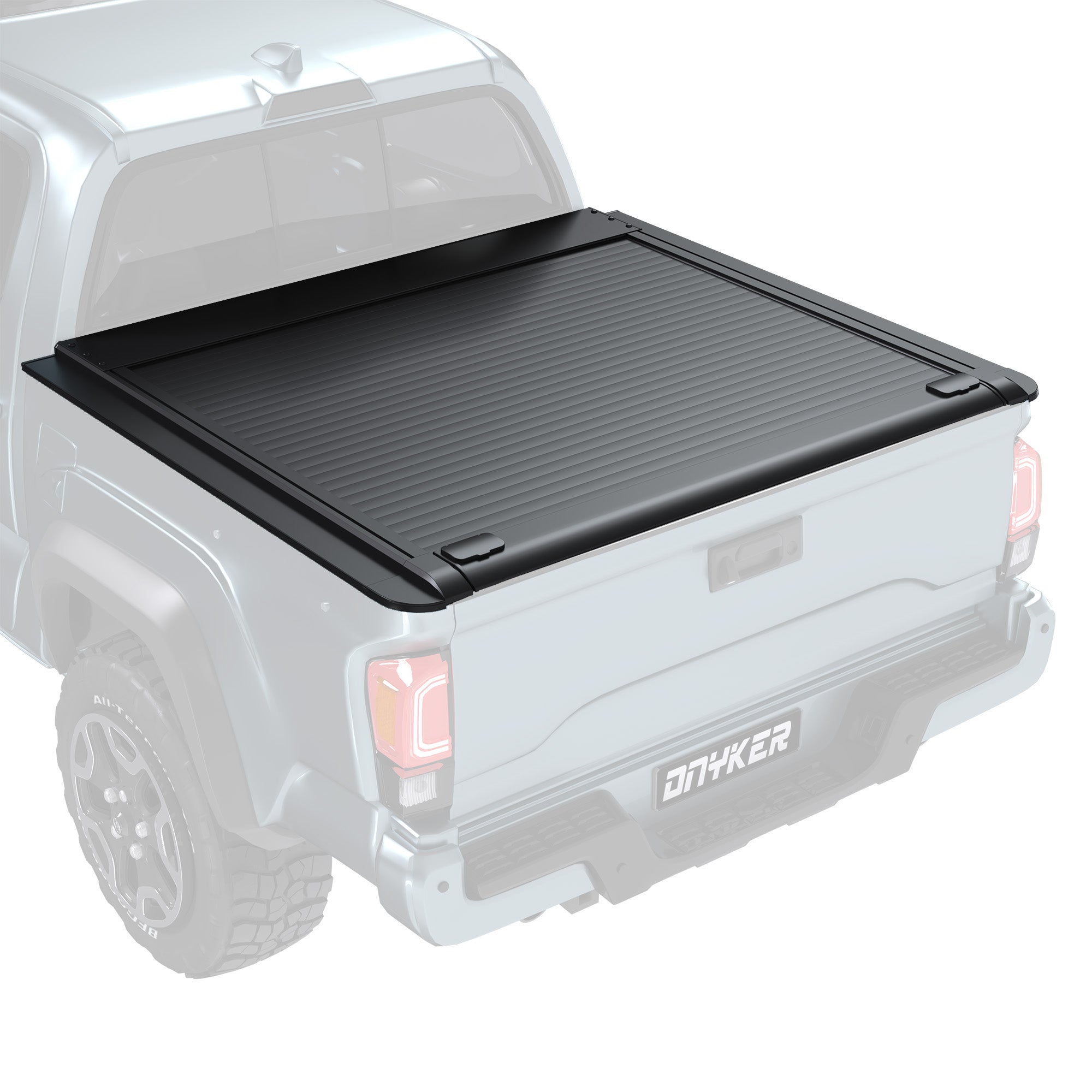 HOMREST Retractable Hard Truck Bed Tonneau Cover for 2016-2026 Toyota Tacoma 5 Ft(60'') with Double Key Lock & LED Light,Aluminum Matte Black