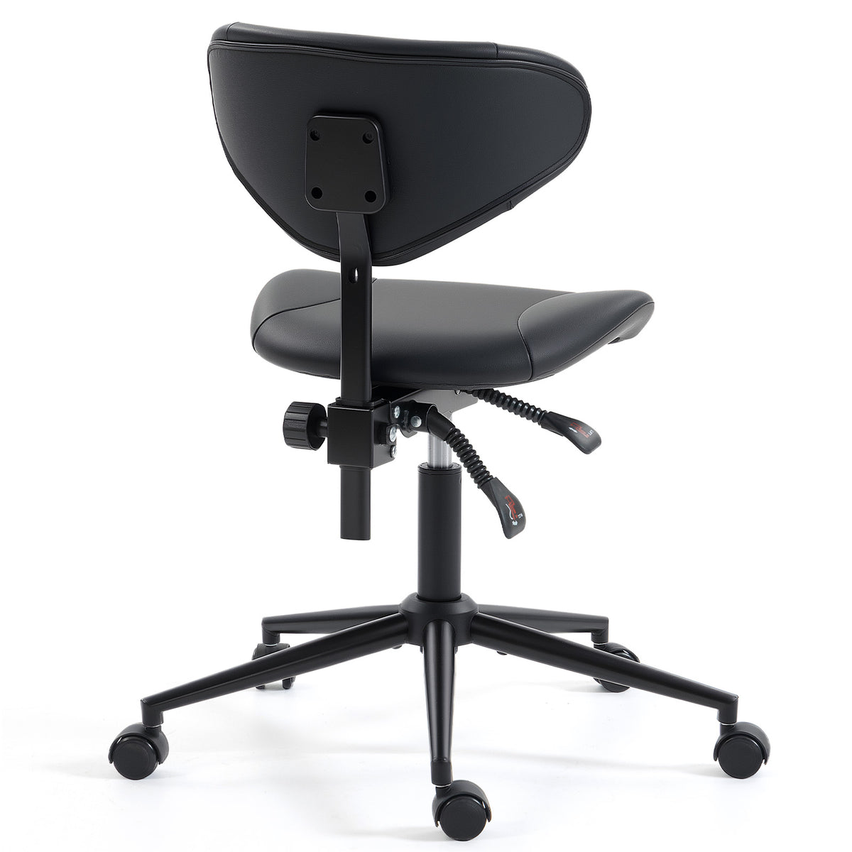 HOMREST Saddle Stool Chair with Customizable Back Support,Esthetician Tattoo Dental Stool Chair,Lash Chairs for Eyelash Tech Massage Salon(Black,with Backrest)
