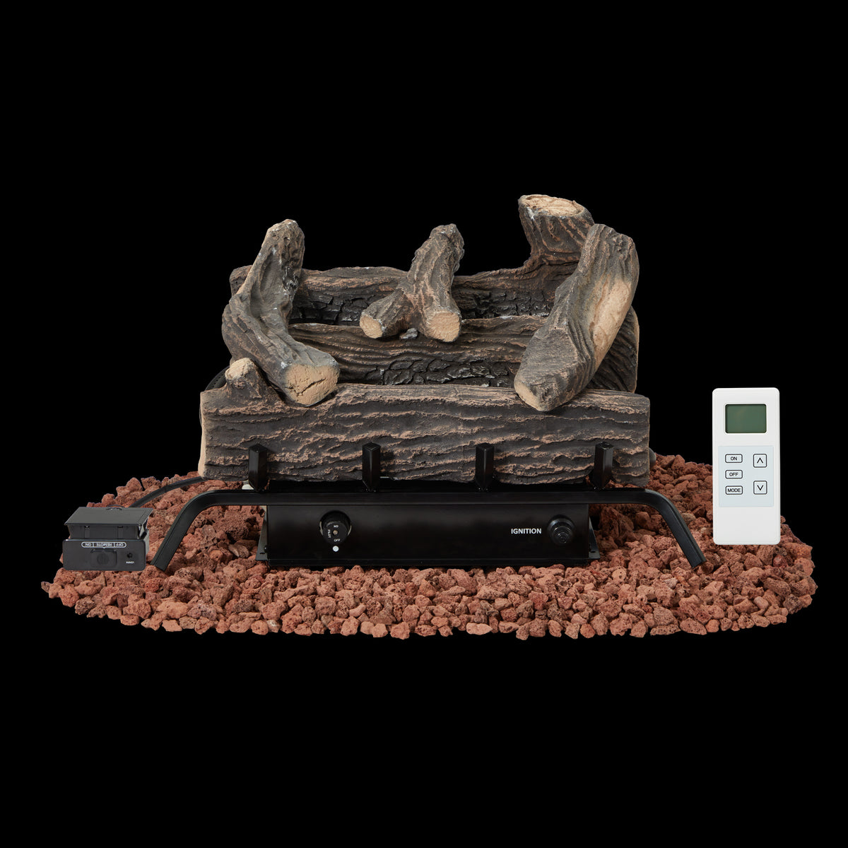 HOMREST 20 Inch Ventless Fireplace Logs Set, Only Used for LP/Propane, Brown