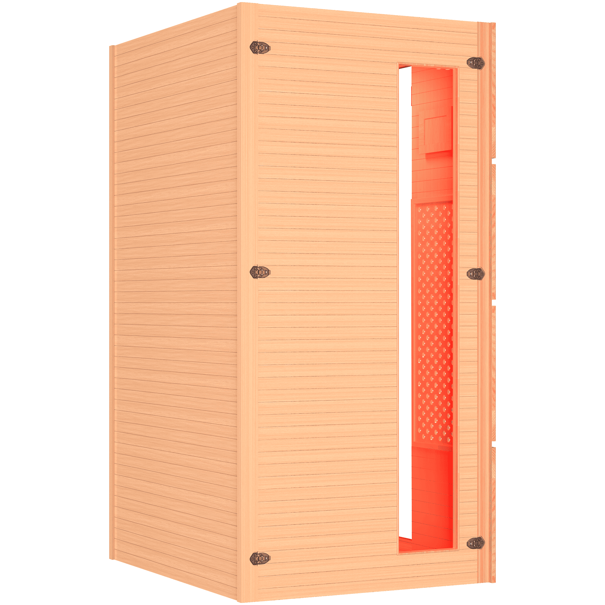 HOMREST 2-Person Indoor Infrared Sauna for Home, Far Infrared Sauna with Red Light Therapy, Chromotherapy Lighting, 6 Carbon Heaters & Bluetooth Speaker, Natural Wood