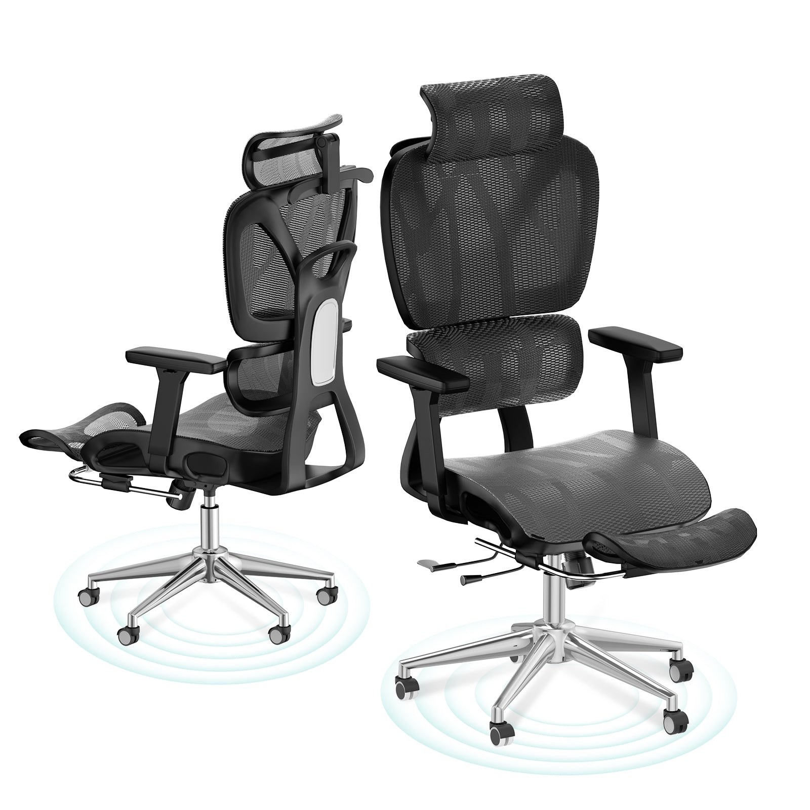 HOMREST Ergonomic Office Chair with 3D Adjustable Headrest & 4D Arms - Gaming Chair, Black