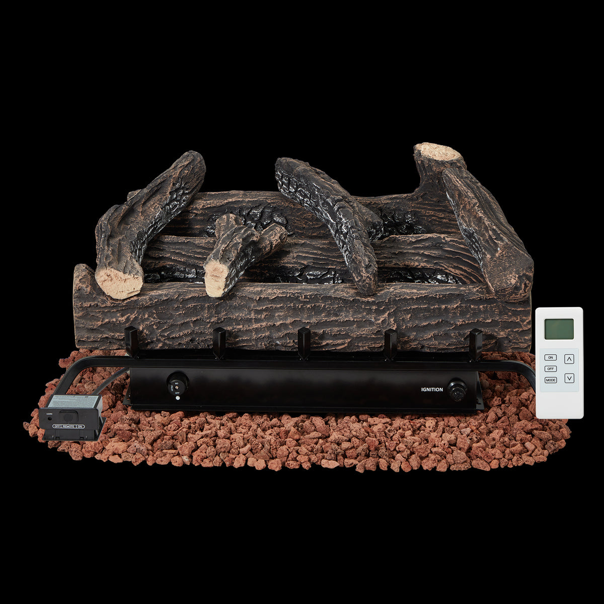HOMREST 27 Inch Ventless Fireplace Logs Set, Only Used for LP/Propane, Brown
