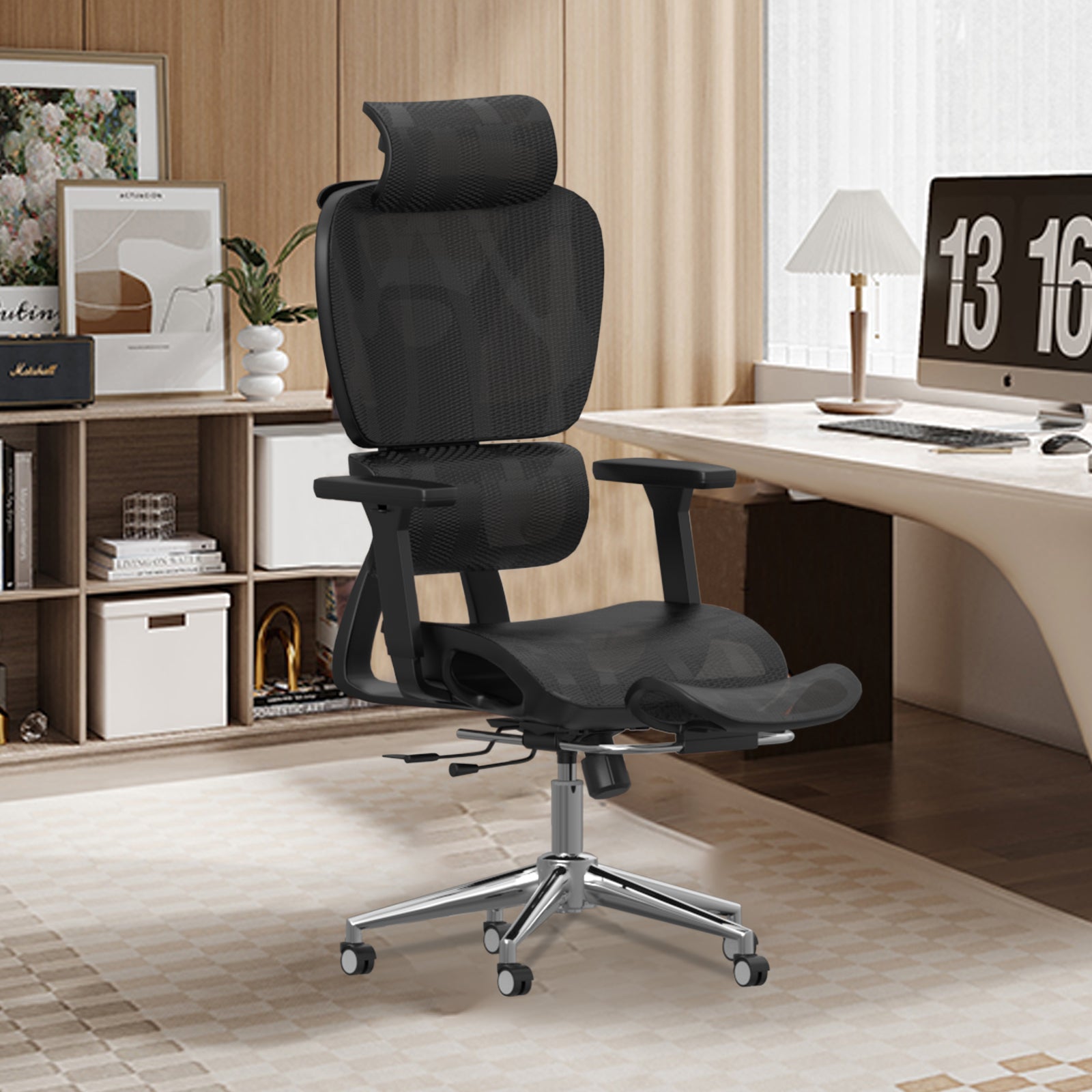 HOMREST Ergonomic Office Chair with 3D Adjustable Headrest & 4D Arms - Gaming Chair, Black