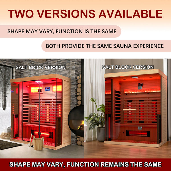 HOMREST Infrared Sauna 3 Person with Full Spectrum Heaters for Home or Gym