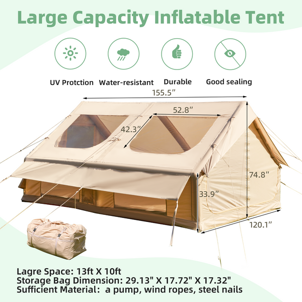 HOMREST 10-12 Person Extra Large 4 season Tent with Stove Jack – 10x12.9x6.2ft