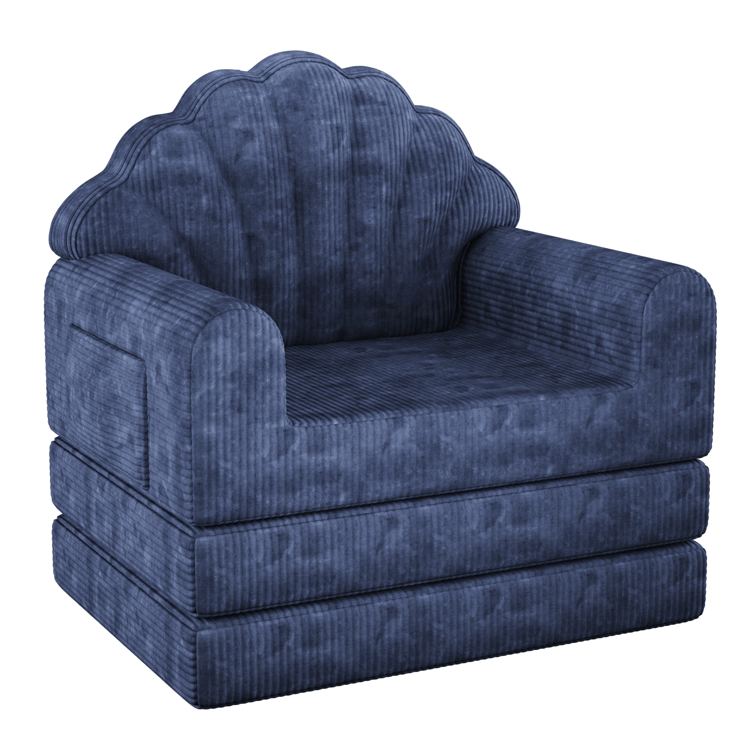 HOMREST 2-in-1 Folding Sofa Bed with Back Support, 75" D x 34" W Convertible Futon Sleeper Chair for Living Room Bedroom Small Spaces, Navy Blue