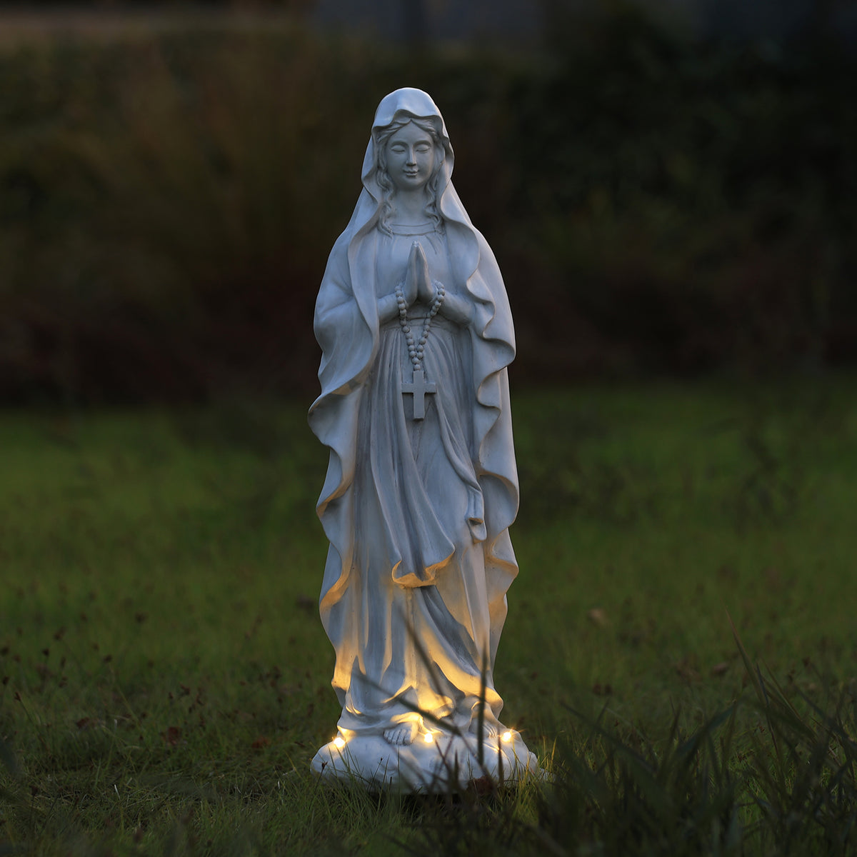HOMREST 30.7 Inch Virgin Mary Praying Statue Outdoor Garden Religious Sculpture Magnesium Oxide Mary Statue for Yard Patio Lawn Home Entryway Hallway Decor (White)
