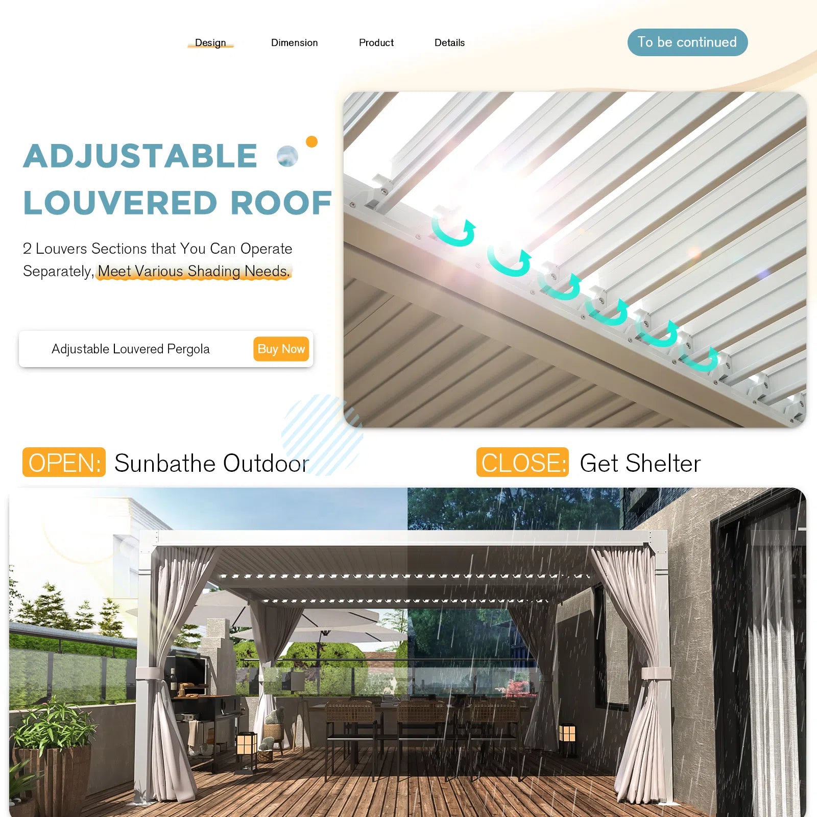 HOMREST Louvered Pergola 10x12 Outdoor Hard Top Pergola with Aluminum Frame and Adjustable Metal Rainproof Roof for Garden & Patio, Curtains and Netting Included, White