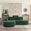 HOMREST Modern L-Shaped Corner Sofa, Chenille Upholstered Cloud Sectional Couch for Living Room and Bedroom, Green
