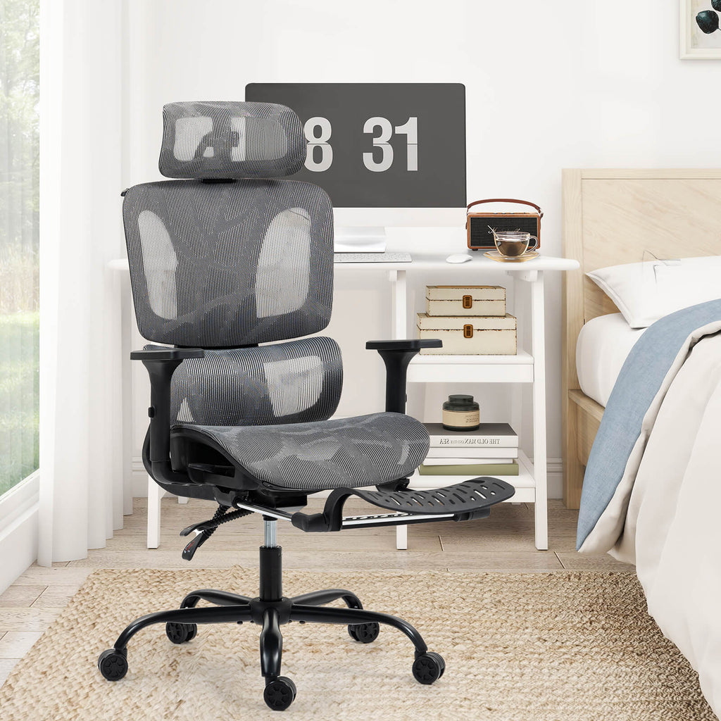 Homrest Lounge-Style Ergonomic Mesh Chair – Grey