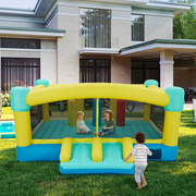 Homrest Inflatable Trampoline Bounce House , Jumping Castle with Blower and Basketball Hoop ball pit for Kids 3-6 Outdoor, Jump House Punching Bag for Kids, Heavy Duty 840D Oxford Cloth