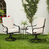 HOMREST Patio Swivel Chairs Set of 2 with Full Rattan Backrest, Beige