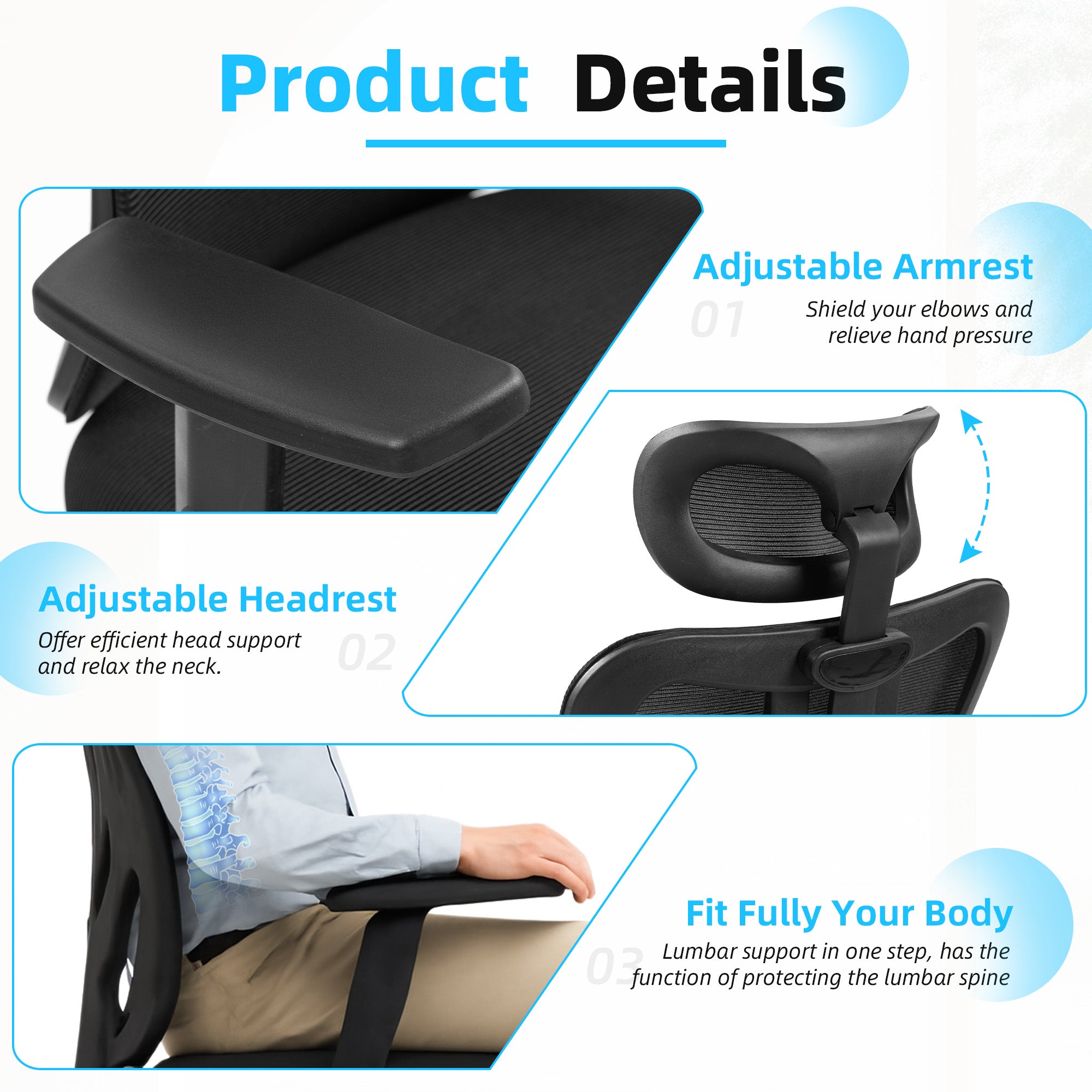 Homrest High-Back Ergonomic Mesh Office Chair – Black