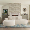 HOMREST Modern L-Shaped Corner Sofa, Chenille Upholstered Cloud Sectional Couch for Living Room and Bedroom, Beige