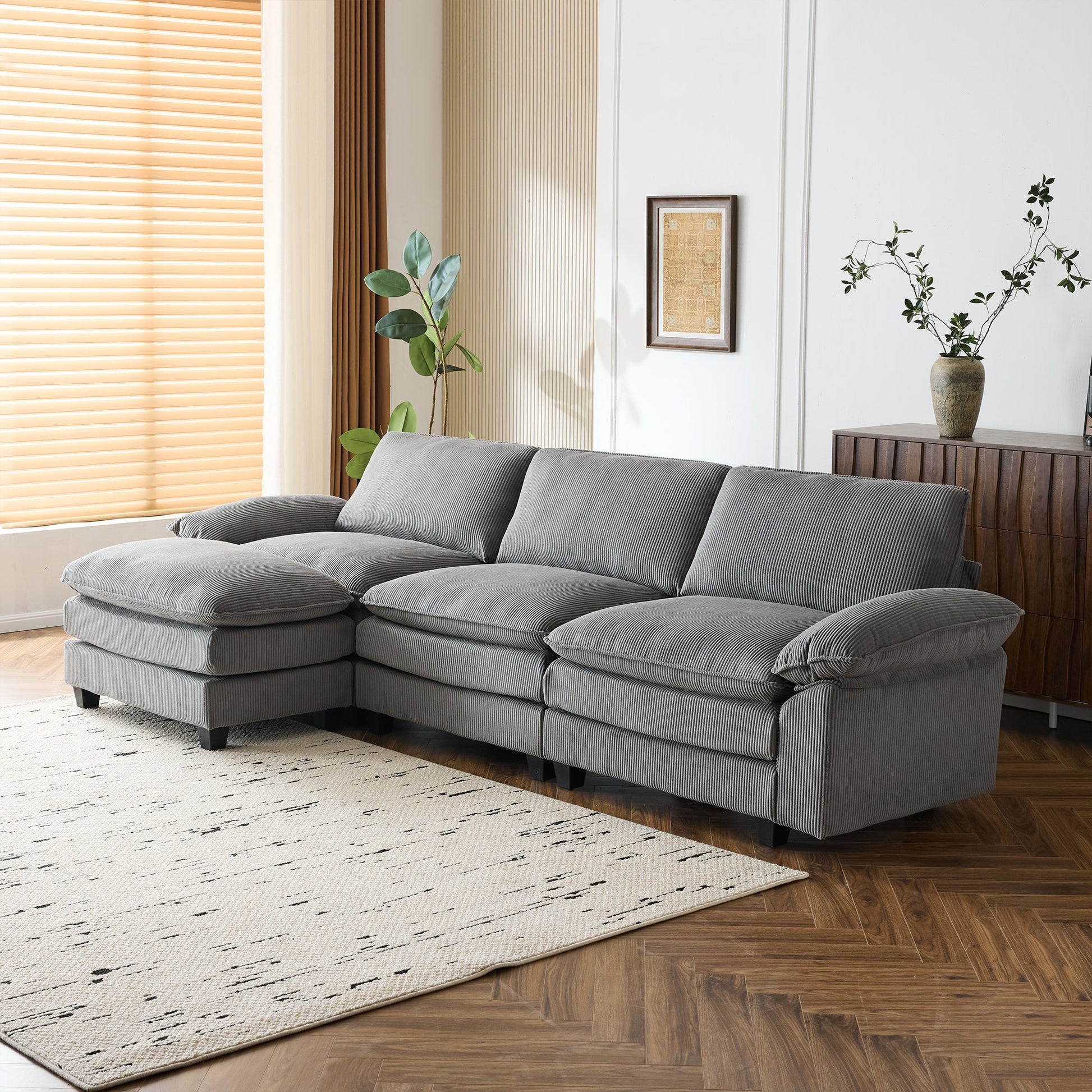 grey-sectional-sofa-with-ottoman​