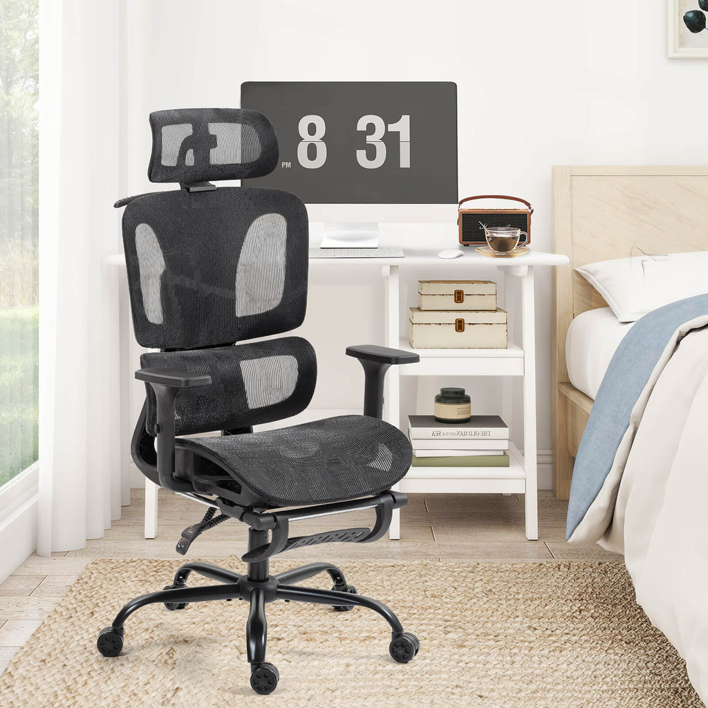 Homrest Lounge-Style Ergonomic Mesh Chair – Black