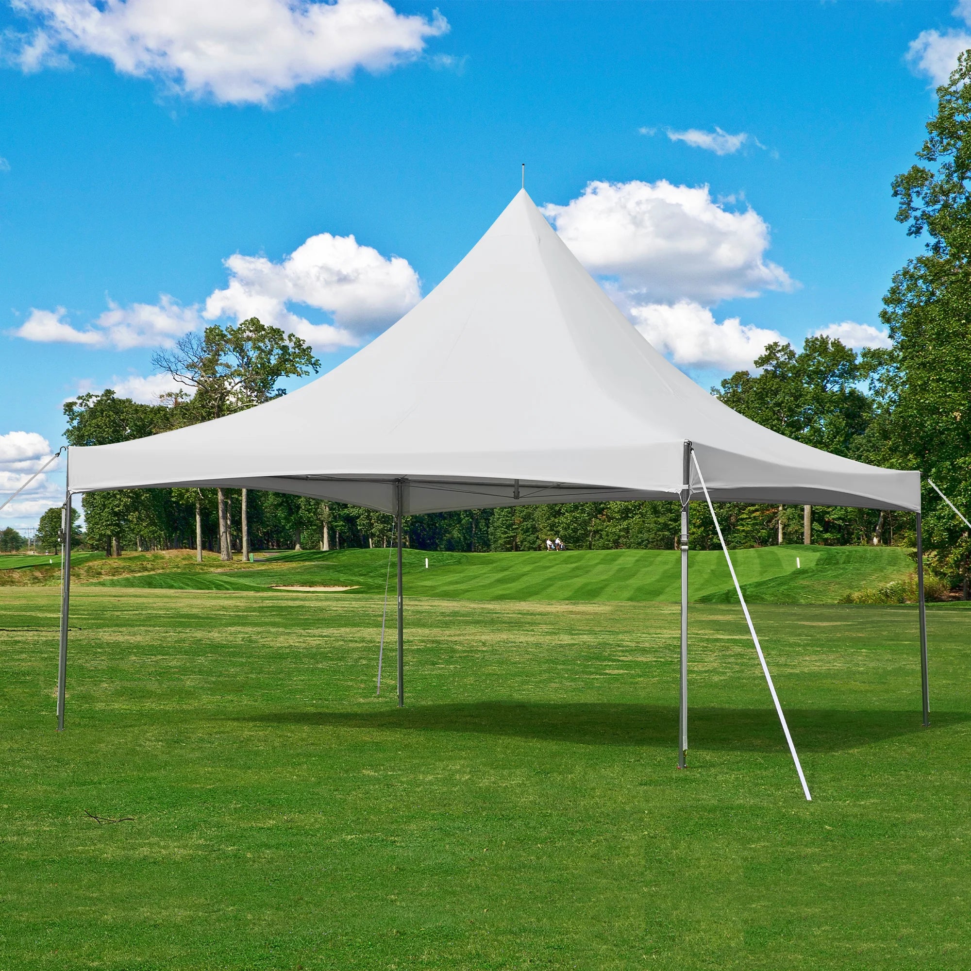 HOMREST 20x20ft Pole Party Tent Weekend Canopy Heavy Duty With Sidewalls 2 Doors Carry Bags PVC Fire Retardant Outdoor Canopies For 120 People Large