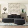 HOMREST Modern L-Shape Sectional Sofa with Chaise Lounge,Boneless L Shape Sofa with Deep Seat, Black