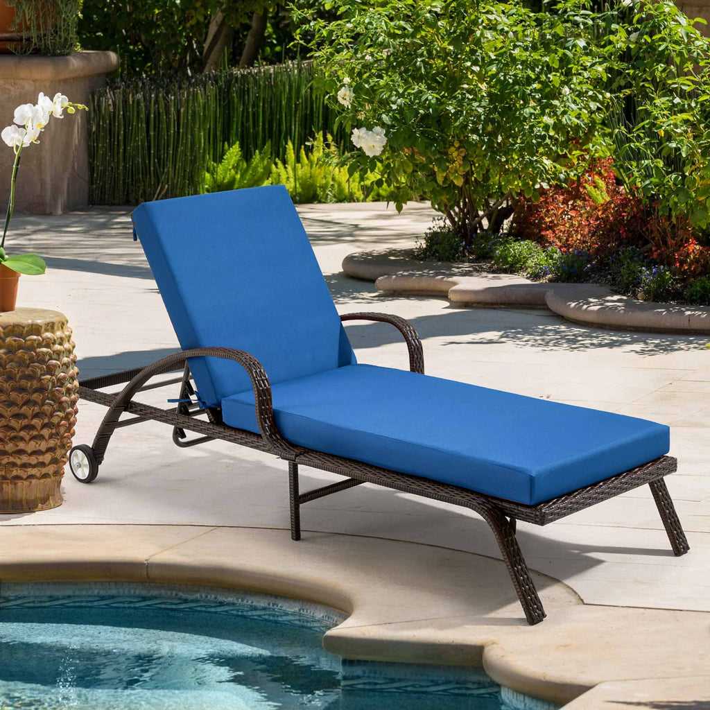 HOMREST Outdoor Lounge Chair Cushion Replacement, Dark Blue