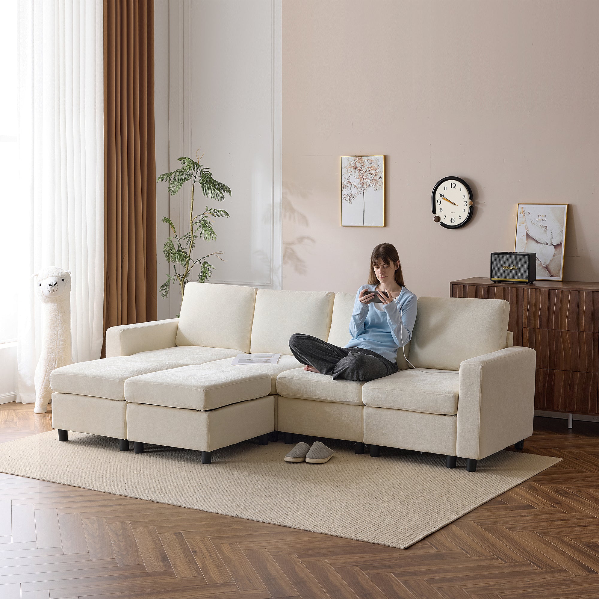 After-Sales Purchase Only – 6  Piece Modular Sectional Couch Box A and Box B