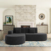 HOMREST Modern L-Shaped Corner Sofa, Chenille Upholstered Cloud Sectional Couch for Living Room and Bedroom, Black
