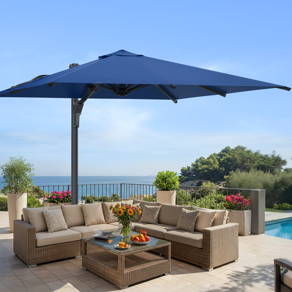 HOMREST 10X10 Auto Open and Close Umbrella with Waterproof Canopy(Base Excluded)  - Navy