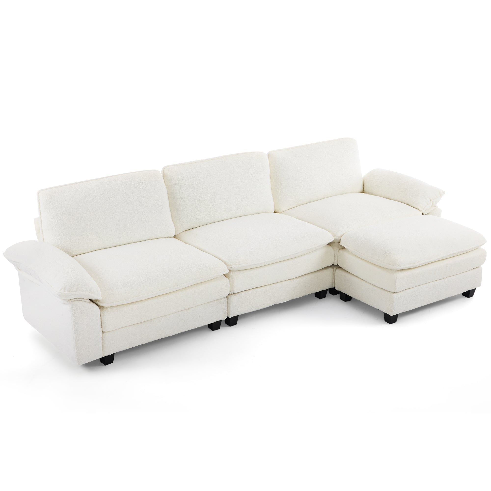 Homrest 120.8 Inch Oversized Sectional Couch for Modern Living Room, Beige