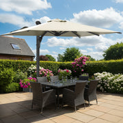 HOMREST 10x13ft Large Rectangular Cantilever Umbrella with 360° Rotation & 6 Adjustable Heights, Outdoor Patio Umbrella for Garden, Pool, Deck, Yellow (Base Excluded)