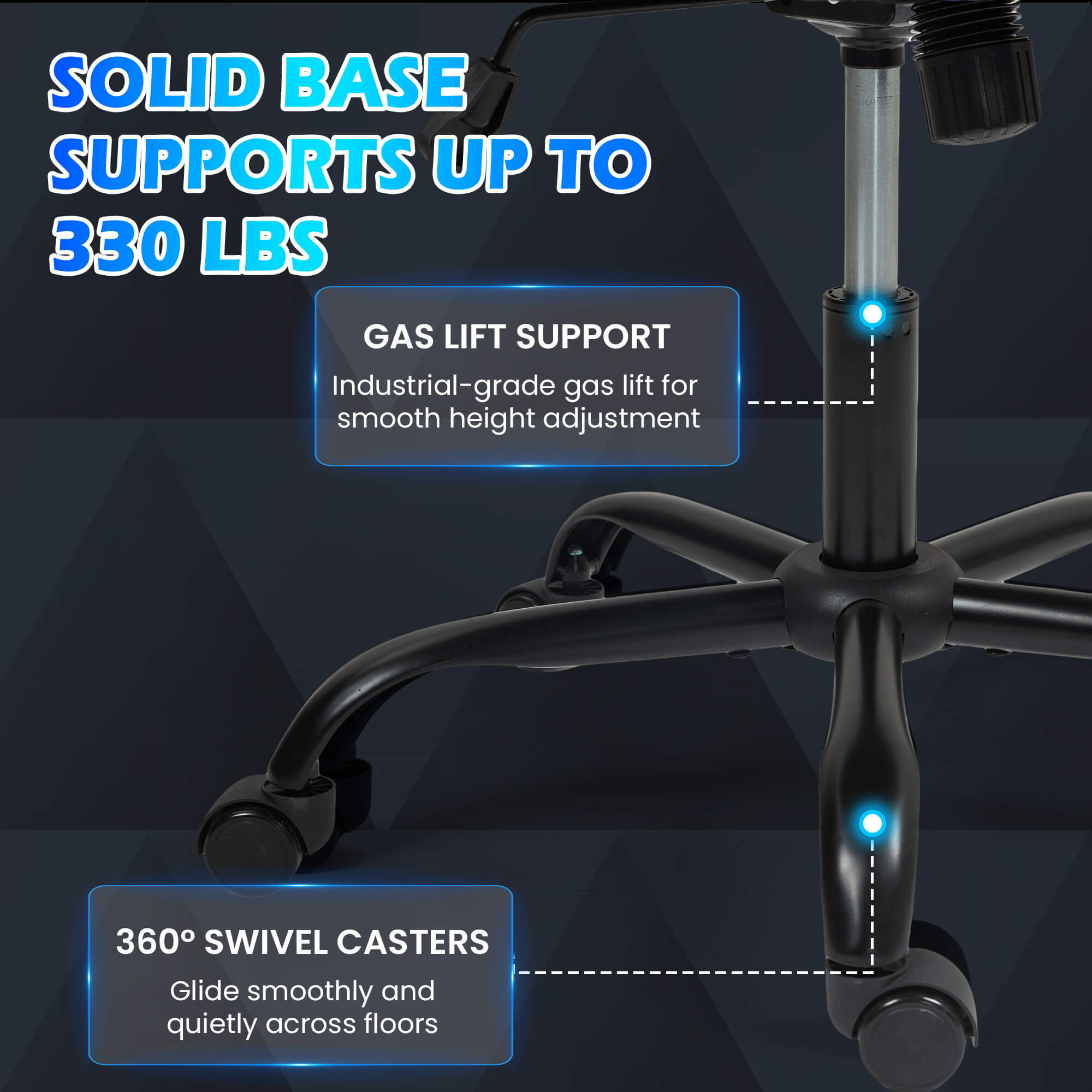 HOMREST Gaming Chair, Ergonomic Computer Gamer Chair with Massage Lumbar Support & Rocking High Back, Height Adjustable, White