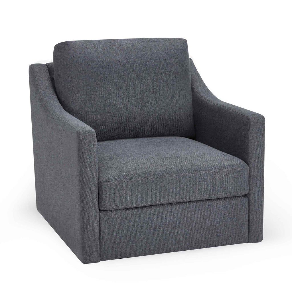 Swivel Accent Chair,Linen Fabric Armchair with Removable Cover, Gray | Homrest Furniture