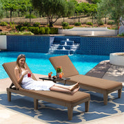 HOMREST Outdoor Chaise Lounge Chairs Set of 2 with Removable Cushions