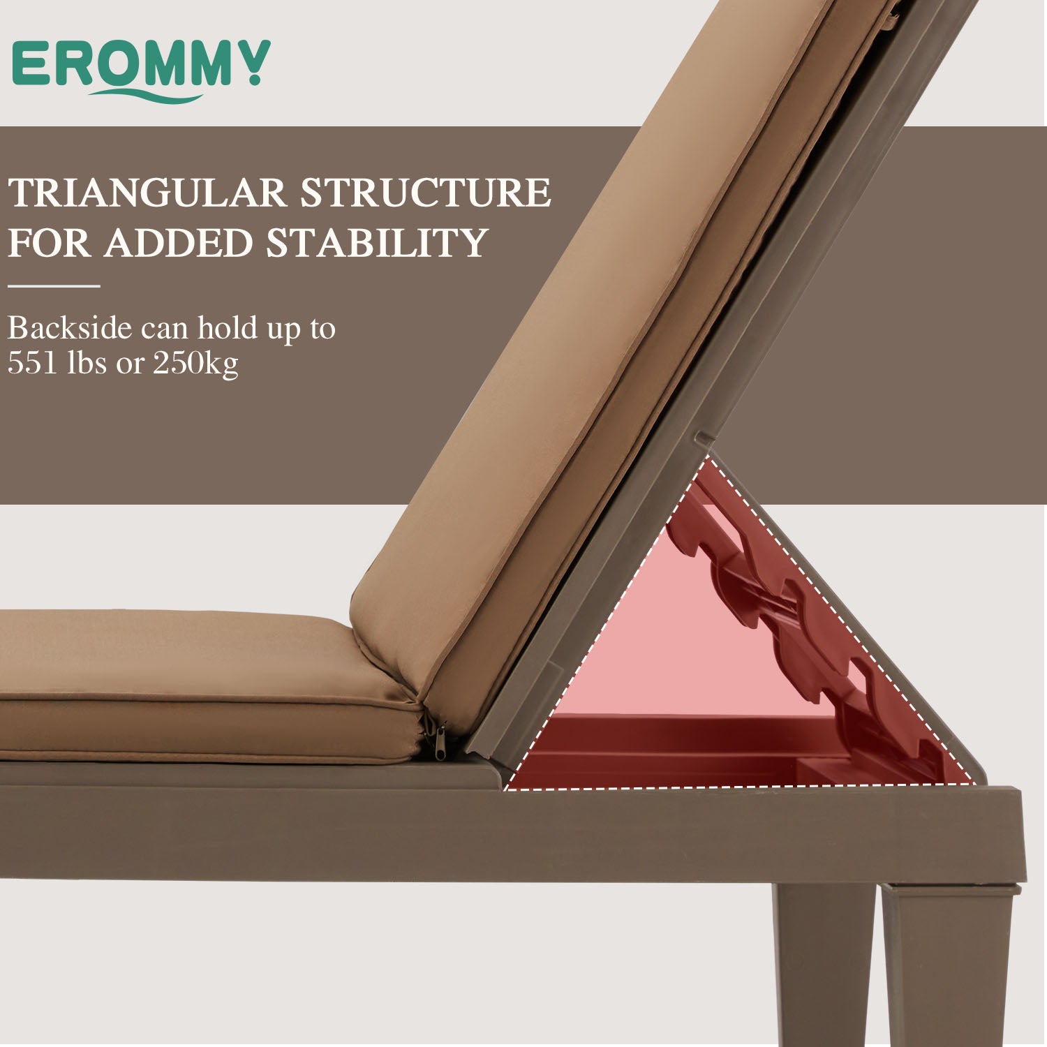 HOMREST Outdoor Chaise Lounge Chairs Set of 2 with Removable Cushions