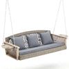  3-Seater Outdoor Wicker Swing with Cup Holders and Waterproof Cushions for Porch, Gray