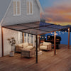 HOMREST 12' x 20' Lean to Gazebo, Heavy Duty Patio Gazebo with Adjustable Polycarbonate Roof, Hardtop Wall Mounted Gazebo with Metal Frame, Outdoor Pergola for Deck, Porch, Garden, Backyard