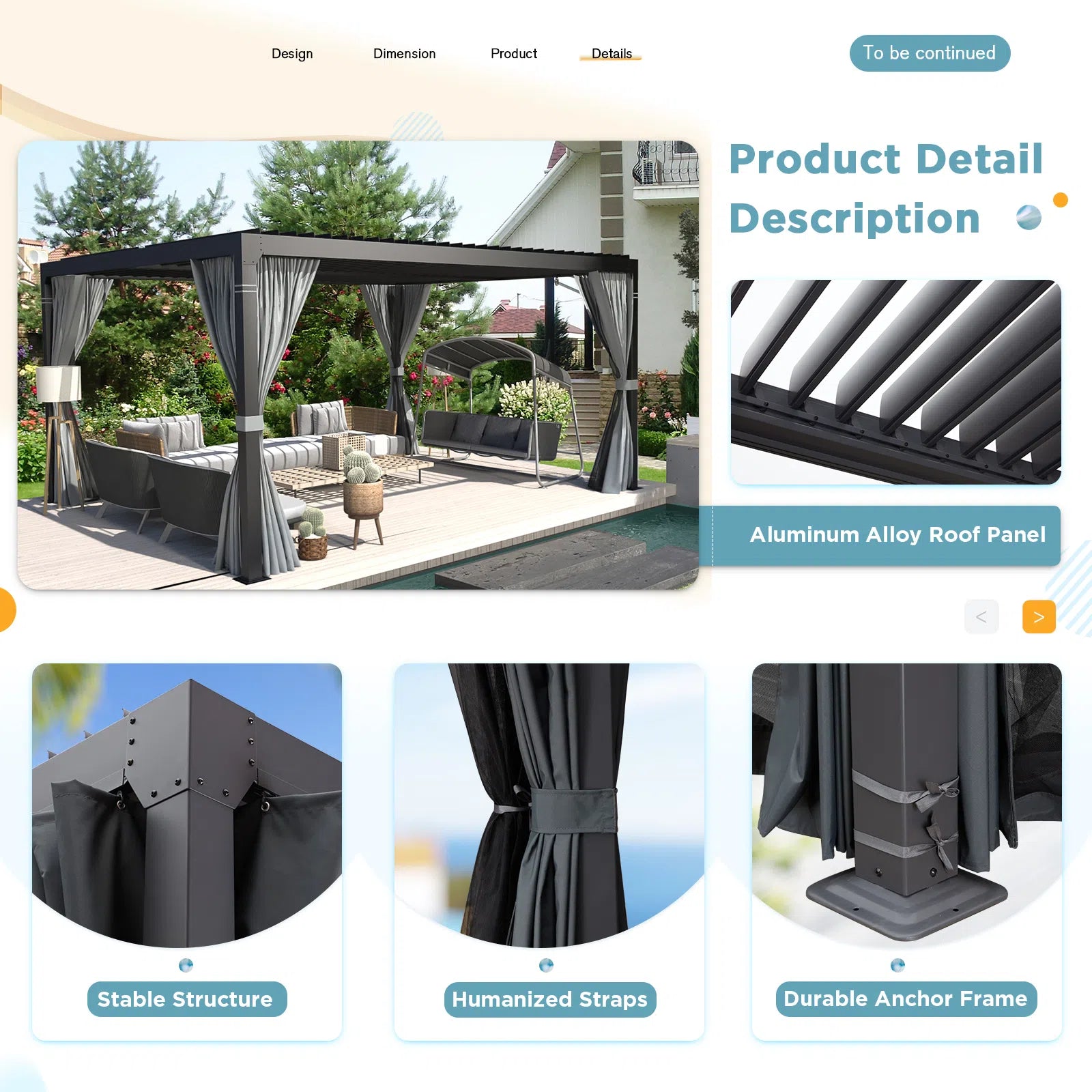 HOMREST Louvered Pergola 10x12 Outdoor Hard Top Pergola with Aluminum Frame and Adjustable Metal Rainproof Roof for Garden & Patio, Curtains and Netting Included, Gray-Black