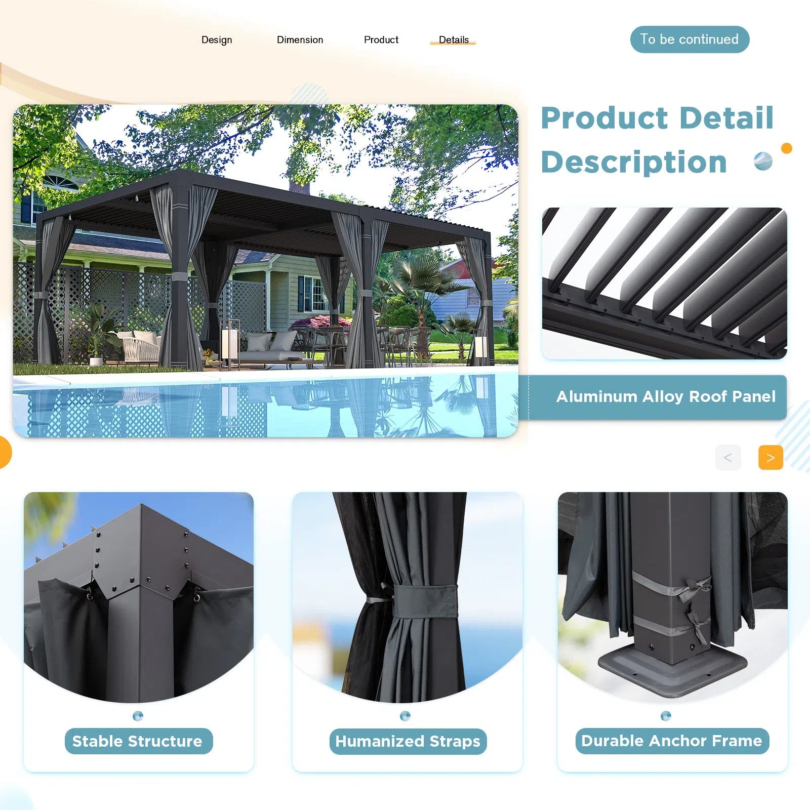 HOMREST Louvered Pergola 12x24 with Aluminum Frame, Gray-Black