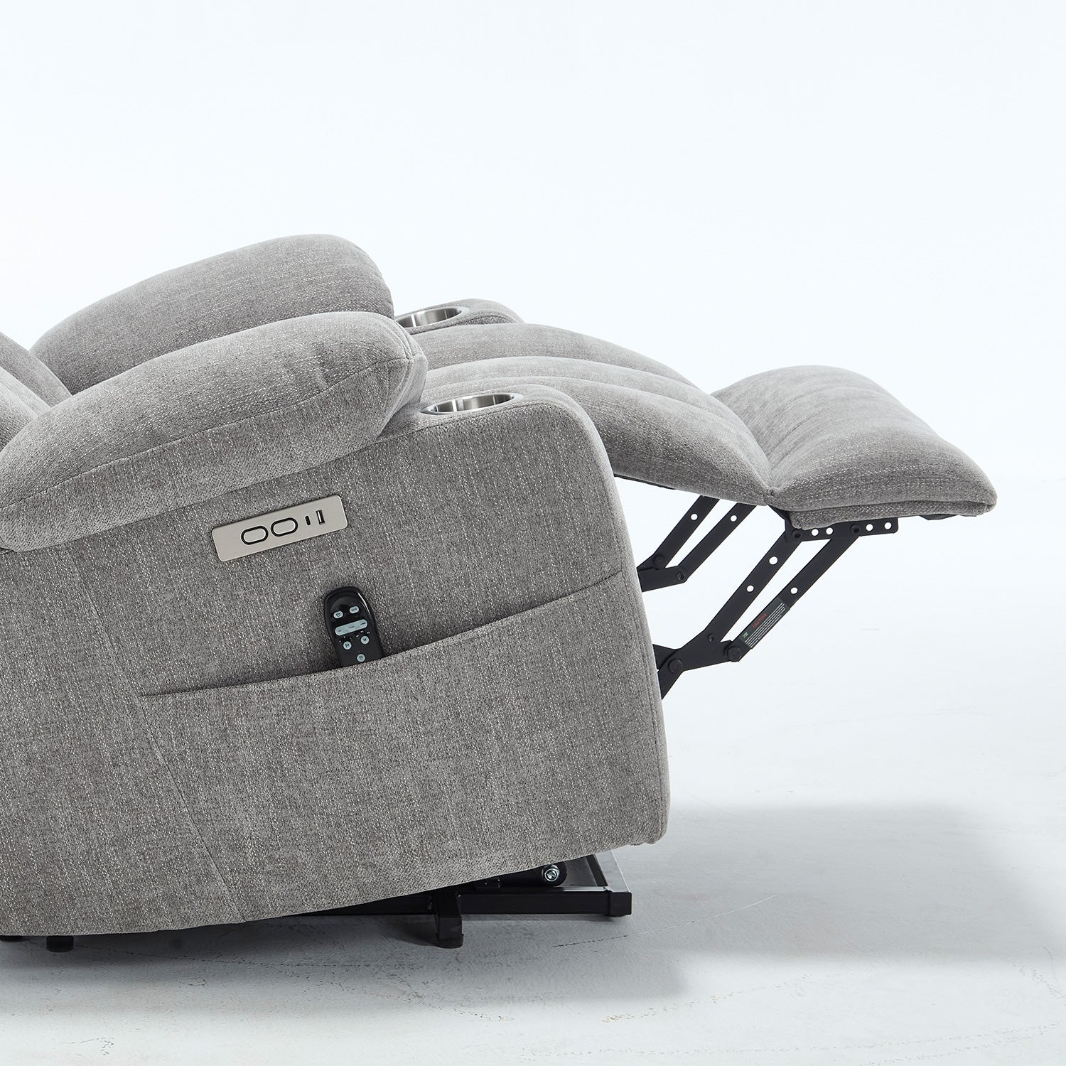 Homrest Premium Electric Recliner Chair with 8-Point Massage & Heating, Plush Chenille Fabric, Gray